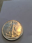 1943 walking liberty half dollar au/bu
