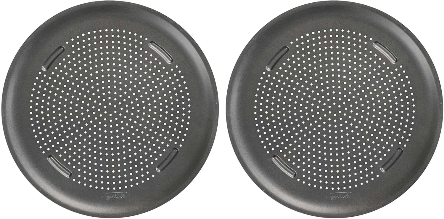 AirPerfect Nonstick 16” Pizza Pan Set of 2 Pizza Trays Oven Perforated Round