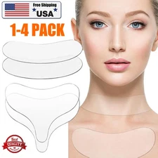 1/4x Silicone Chest Wrinkle Pads,Reusable Wrinkle Patches,Overnight Anti-Wrinkle
