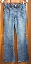 No Boundaries Mid-Rise Blue Jeans Flared 5 Pockets Rivets Juniors Size 3