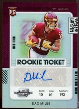 Dax Milne RC Card 2021 Panini Contenders Optic Rookie Autograph #205 