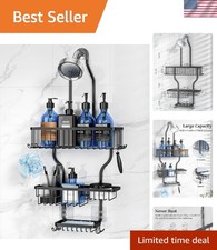 Non-Slip Overhead Shower Caddy with Hooks &ndash; Smart Design for Organized Bathrooms