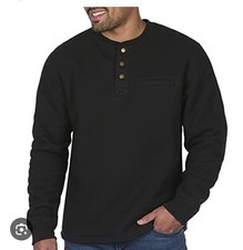 Coleman Black Snap Sherpa Fleece Lined Henley Thermal Work Shirt Black Mens XL