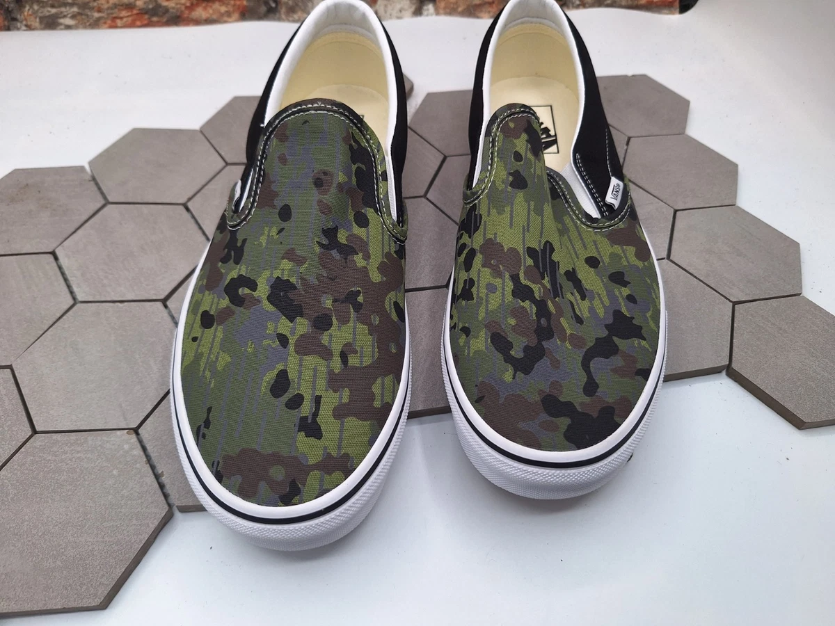 Men\'s Size 8 Rain Camo Green Brown VN0009Q7BGK Sneakers Skate‎ New Rare Skate Authentic Shoe in Camo Green / Black | Vans main image 3