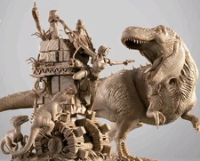 Tom Raider Diorama T Rex  DIGITAL   STL file 3d  READY TO PRINT AMAZING  Dc 