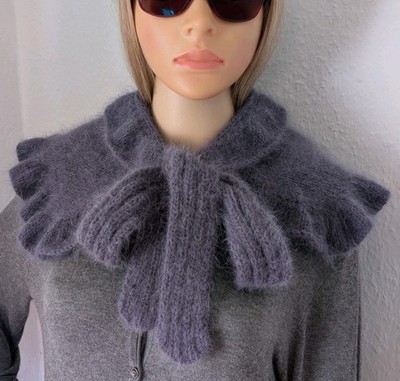 Hand knitted Angora Collars-Cape-Jabots-Scarves, Handgestrickte Angora Jabots