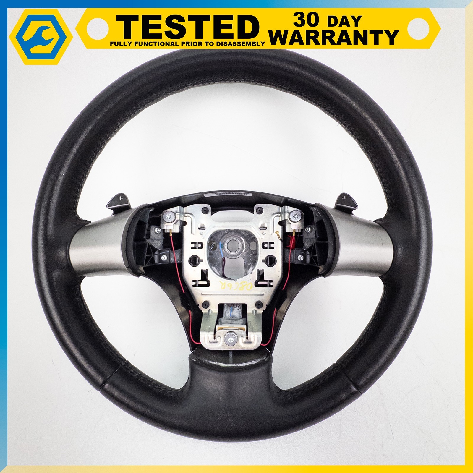 05-13 CHEVROLET CORVETTE C6 DRIVER STEERING WHEEL ASSEMBLY PADDLE SHIFT BLACK OE