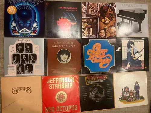 Lot Of 25 Rock/Misc Vinyl:Black Sabbath, Chicago,Van Halen,Journey,B Squir,Elton