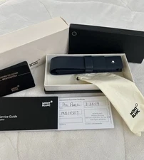  Montblanc 1-pen pouch in color navy w/cert. MB14309