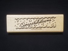 Congratulations - Vintage 1993 Stampin' Up 1.25" Crafting Rubber Stamp