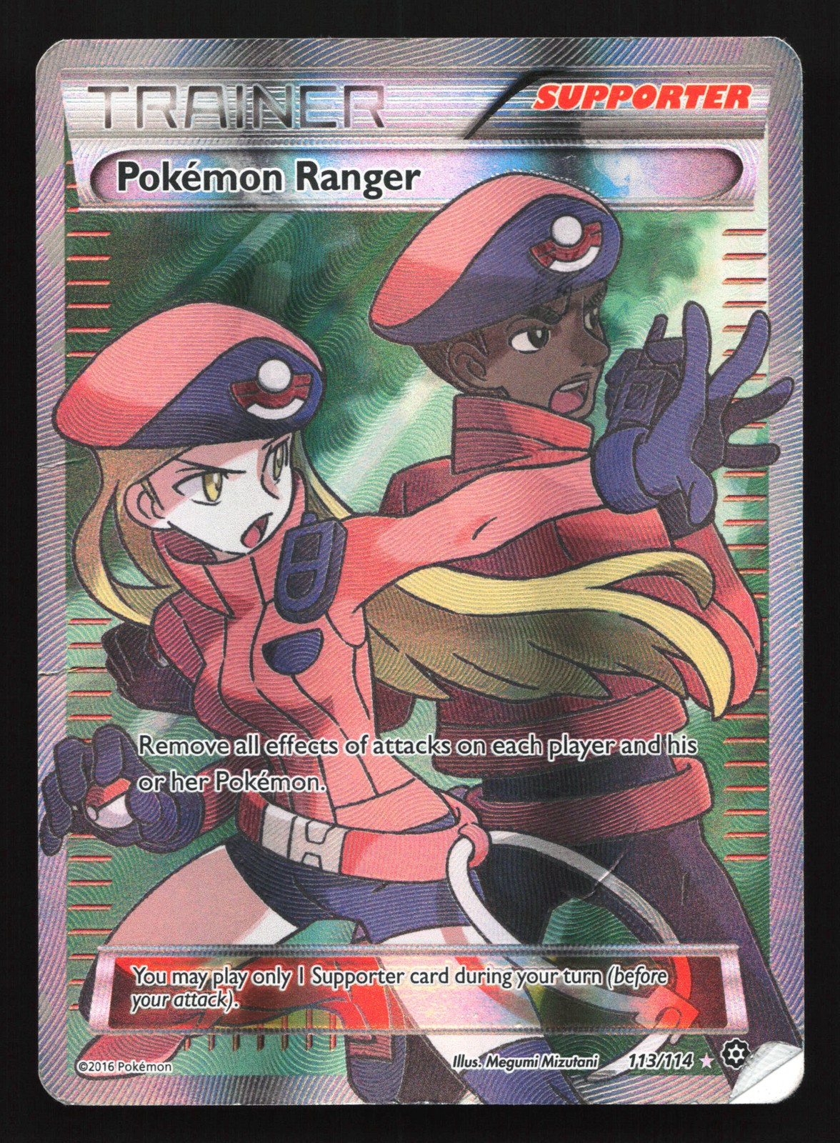 Pokemon Ranger (Full Art) 113/114 XY - Steam Siege Ultra Rare Pokemon Card