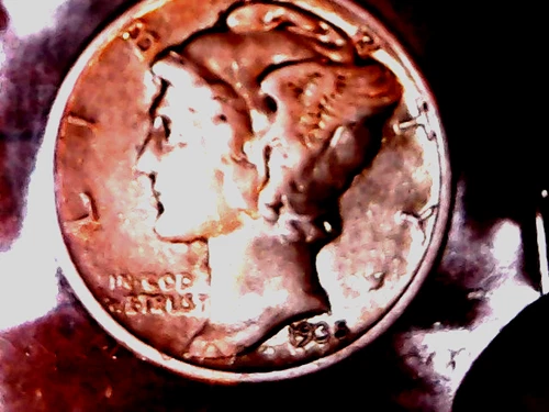1935-S  SILVER MERCURY DIME - GRADES "VERY FINE"