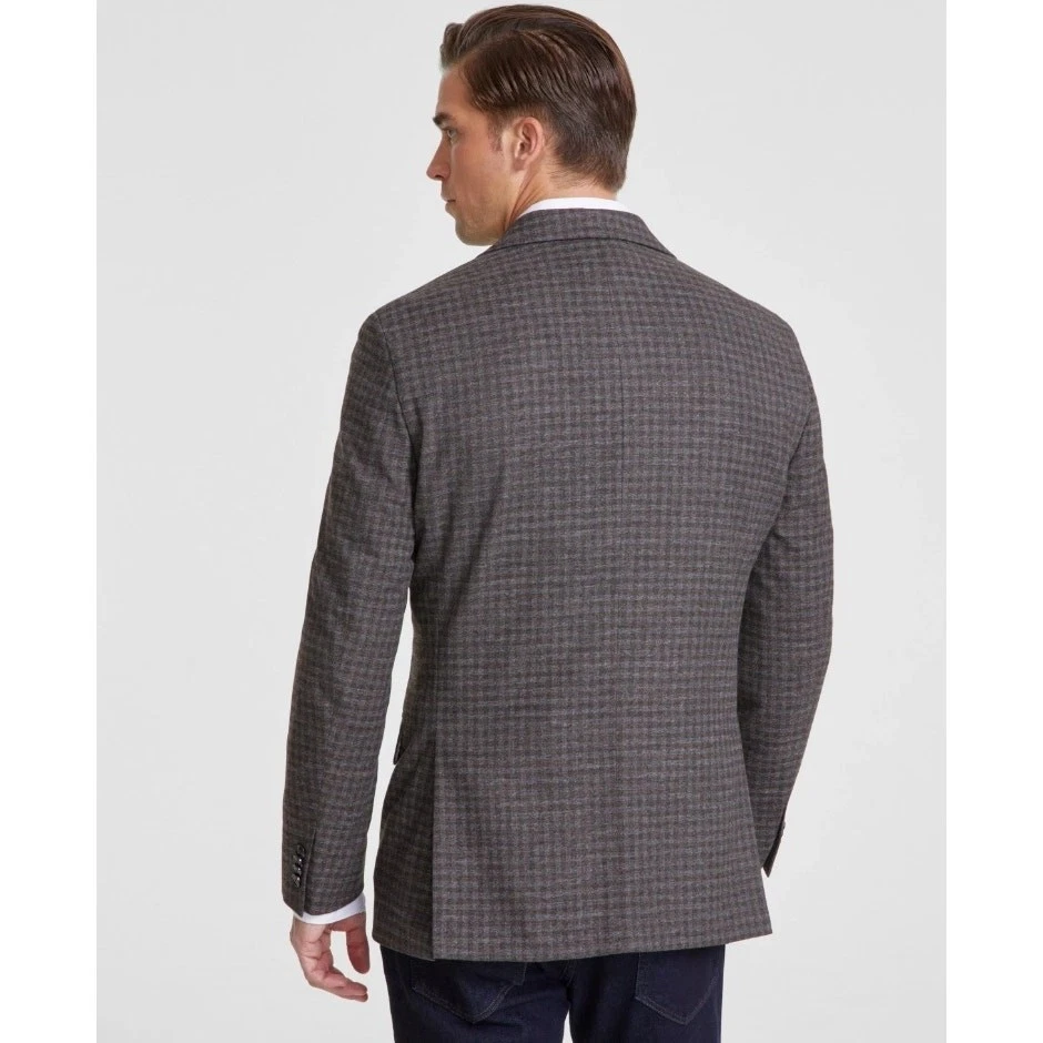Blazer Traje Tommy Hilfiger Para Hombre Gris/Marrón Cuadros Conrad Ajuste Moderno Talla 36S Foto 2 de 4