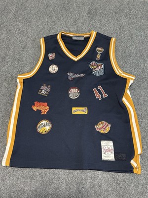 HARLEM GLOBETROTTERS PLATINUM FUBU ADULT Size Large Blue JERSEY see pics size