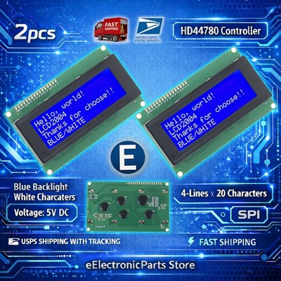 2pcs LCD 2004 Blue 20x4 LCD2004 Character Module Display Screen Arduino HD44780