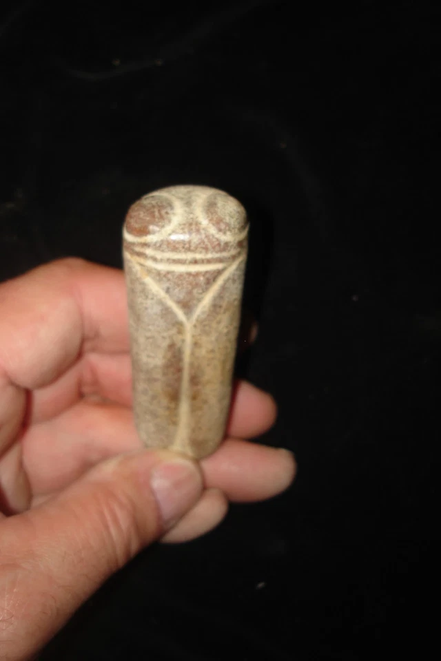 AMULETO DE PIEDRA 5000 AÑOS CON CARA ÁNGEL DIOS DEMONIO 3000BC Foto 2 de 4