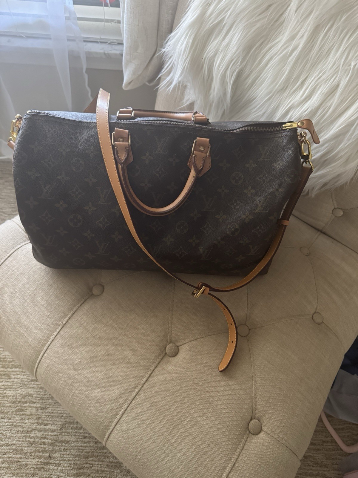 Louis Vuitton Speedy 40 Duffle Bag in Rich Brown Leather