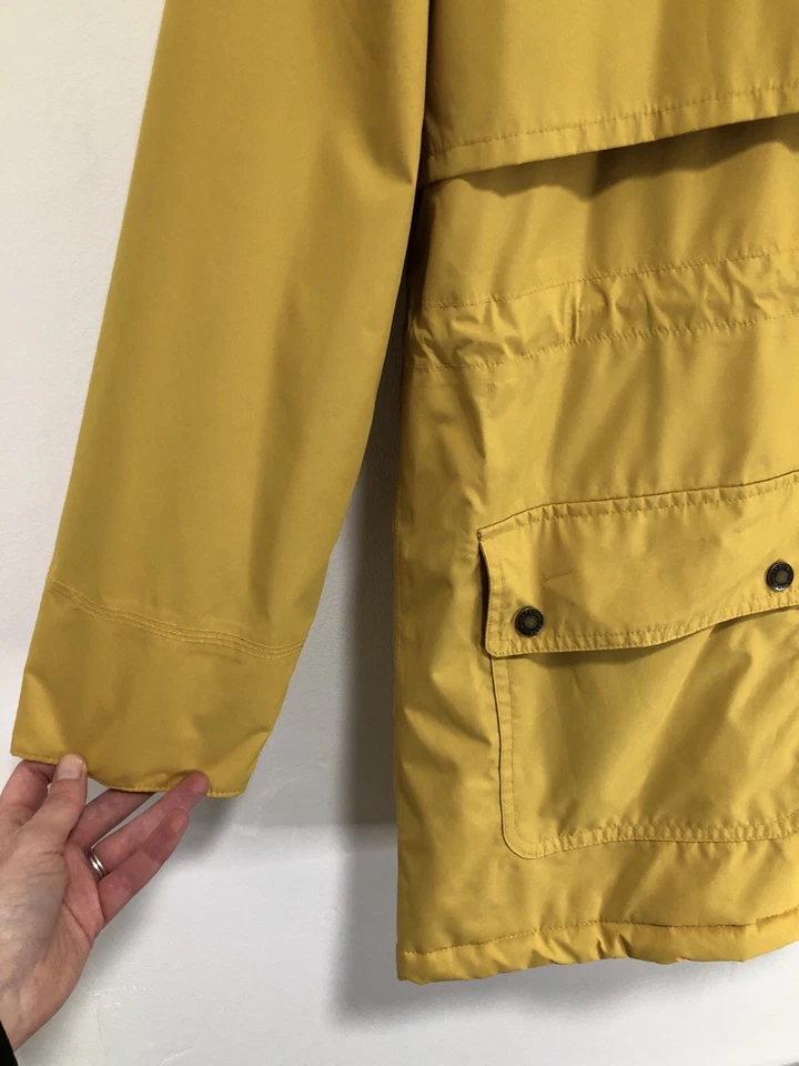 Barbour Rain Coat UK 16 Womens Yellow Stratus Padded Removable Hood Waterproof - Image 4 of 4
