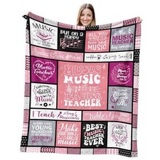 Music Teacher Gifts for Women Throw Blanket 60 x 50 Inch, Music Teacher