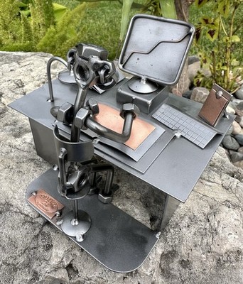 Steelman 24 Handmade Accountant Sculpture Desk Decor Stock Market Finance