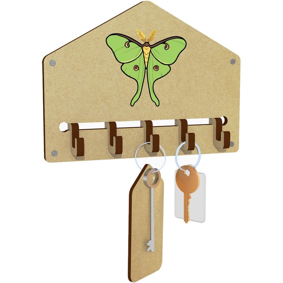 Moth Key Racks 'Lunar Moth' Wall Mounted Key Hooks / Holder (WH00097680) | eBay UK