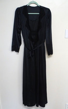 Vintage Texsheen Lingerie Nightgown Peignior Robe Black Size M