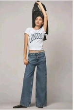 Anthropologie Pilcro High Rise Wide Leg Pull-On Track Jeans Size 28 Drawstring
