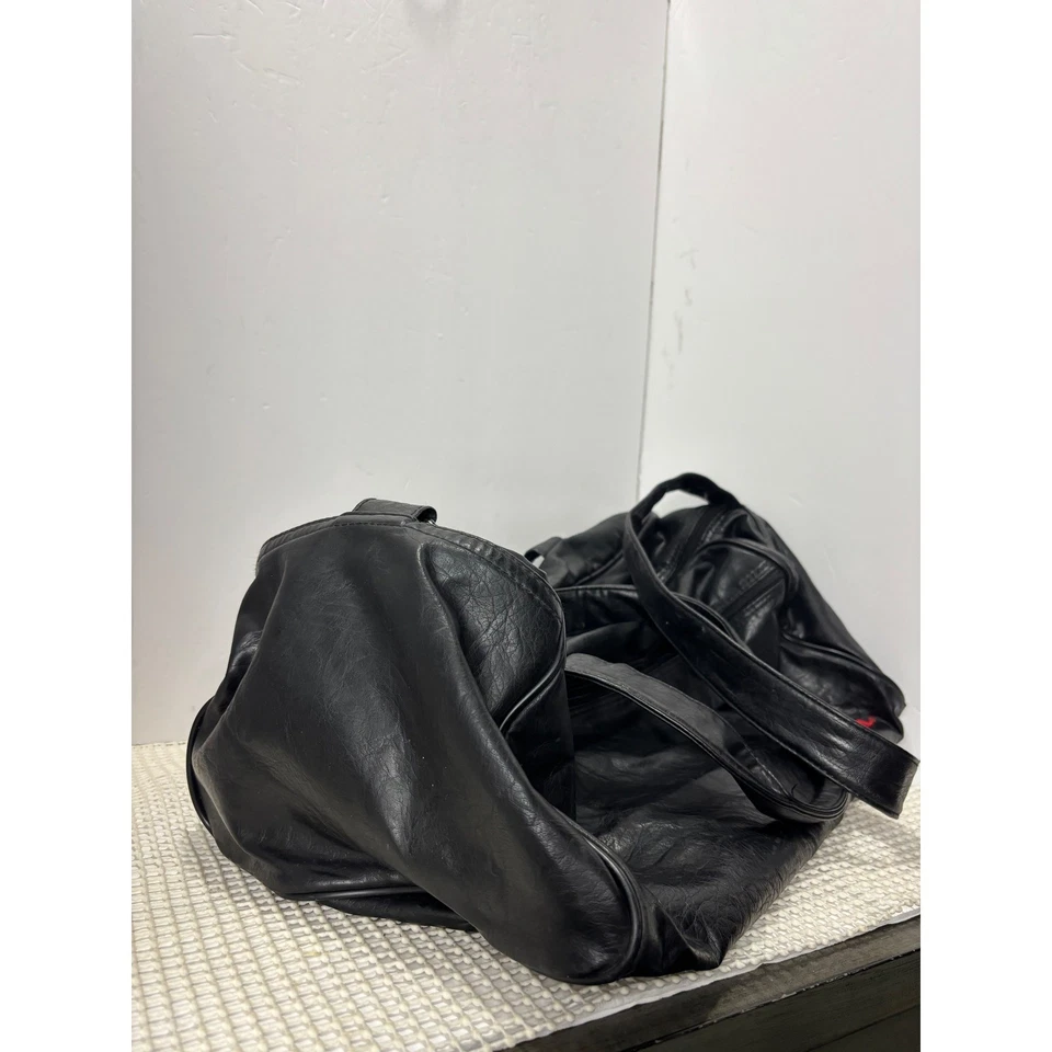 Bolso de Lona de Cuero Wilson Vintage Negro Bolsa de Lona Viaje Gimnasio Bolsa Deportiva Foto 2 de 4