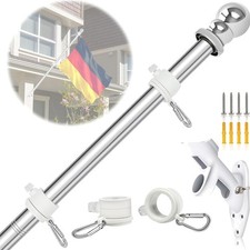 Fahnenmast Edelstahl 1,5m Garten Fahnenstange...