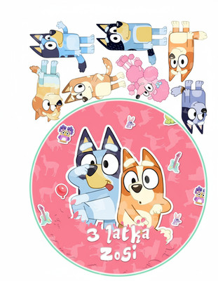 Bluey Essbar Fabel Bingo Tiere Tortenaufleger Torte + TEXT