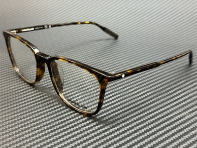 MONT BLANC MB0089OK 002 Havana Round Square Men's 52 mm Eyeglasses