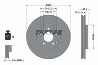 Textar Bremsscheiben Textar PRO Ø 300Mm InnenbelüFtet Beschichtet FüR Mercedes 9