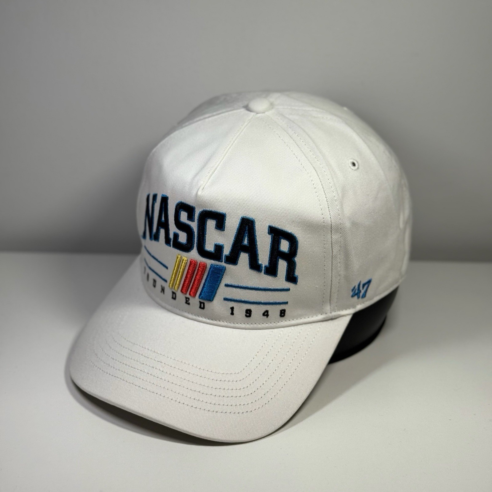 47 brand men's nascar merchandise white roscoe hitch adjustable hat