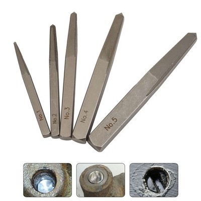 5 Pcs Straight Fluted Screw Extractor Drill Square Easy Out Extraction Tools US