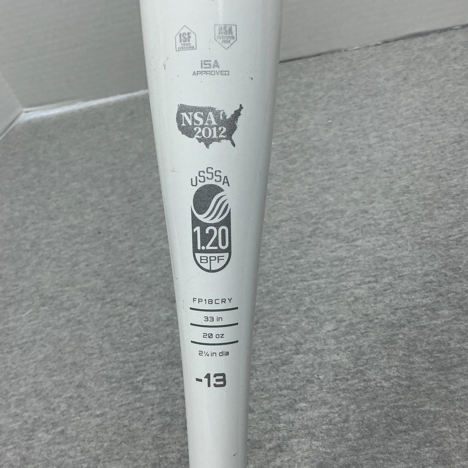 Bate de softbol lanzamiento rápido Easton Crystal FP18CRY 33” 20 oz -13 barril de 2,25” Foto 3 de 4