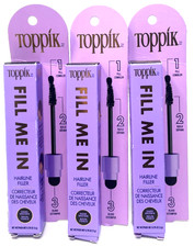 (3) Toppik Fill Me In Hairline Filler 0.176 oz Each New In Packaging DARK BROWN