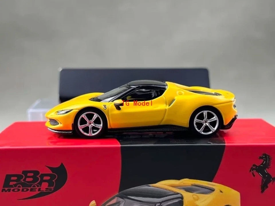 TG BBR 1:64 Yellow 296 GTB Hard Top Racing Sports Model Diecast Metal Car New - Image 4 of 4