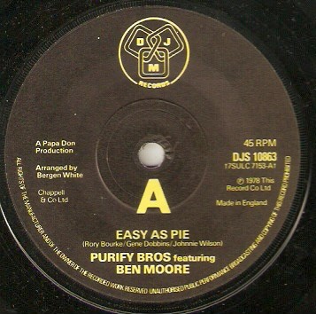 James & Bobby Purify Featuring Ben Moore  - Easy As Pie (7'', Single, Promo)