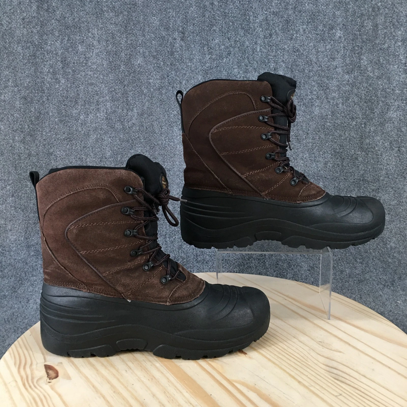 Quest Boots Mens 12 Pac II Insulated Winter Snow MFW00076 Brown Black Suede