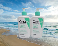 CERAVE FOAMING FACIAL CLEANSER FOR NORMAL TO OILY SKIN 12 OZ NWOB SET OF 2 PCS