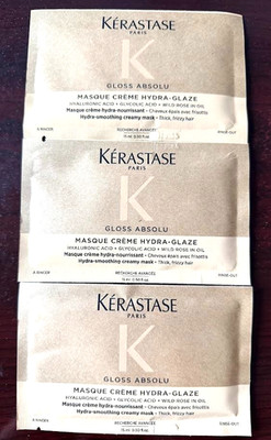 Kerastase Gloss Absolu Masque Creme Hydra-Glaze PacketTravel Size 15mL X 3