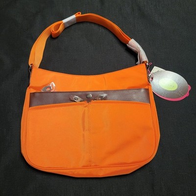 Mosey LITE Leather Orange Water Resistant Crossbody Bag Eco Friendly Purse NWT