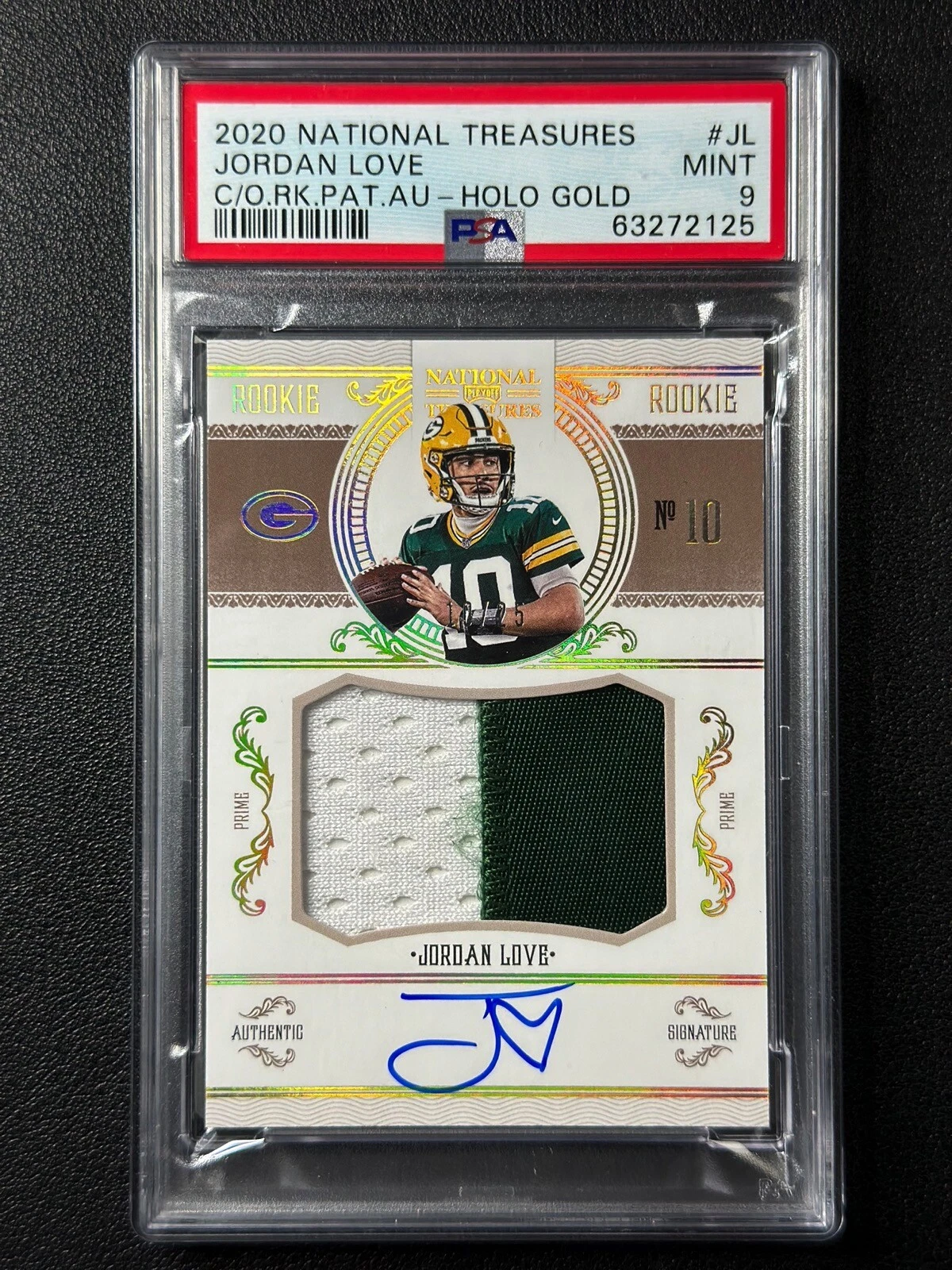Jordan Love Panini National Treasures Crossover Rookie Patch Autographs #JL Holo Gold