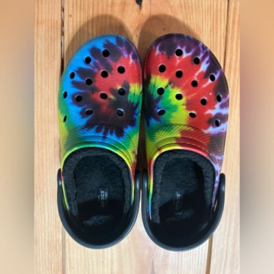 Black Tie Dye Crocs Crocs Unisex Classic Lined Tie Dye Clog Black