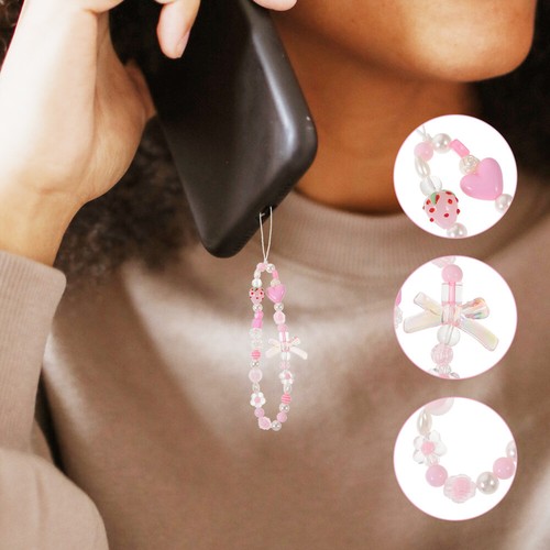 Telefon komórkowy Ozdoby Akcesoria Łańcuszek Smycz Pasek Charm Cord Koraliki - Zdjęcie 10 z 12