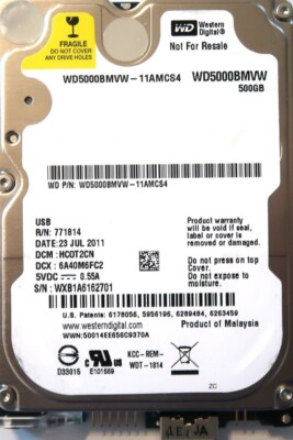 WD WD5000BMVW-11AMCS4 (See description for DCM's & Exact details) 500gb USB