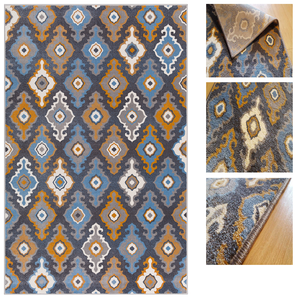 Teppich Mediterran Bestseller Granit Blau Creme Gold Hell Dunkel