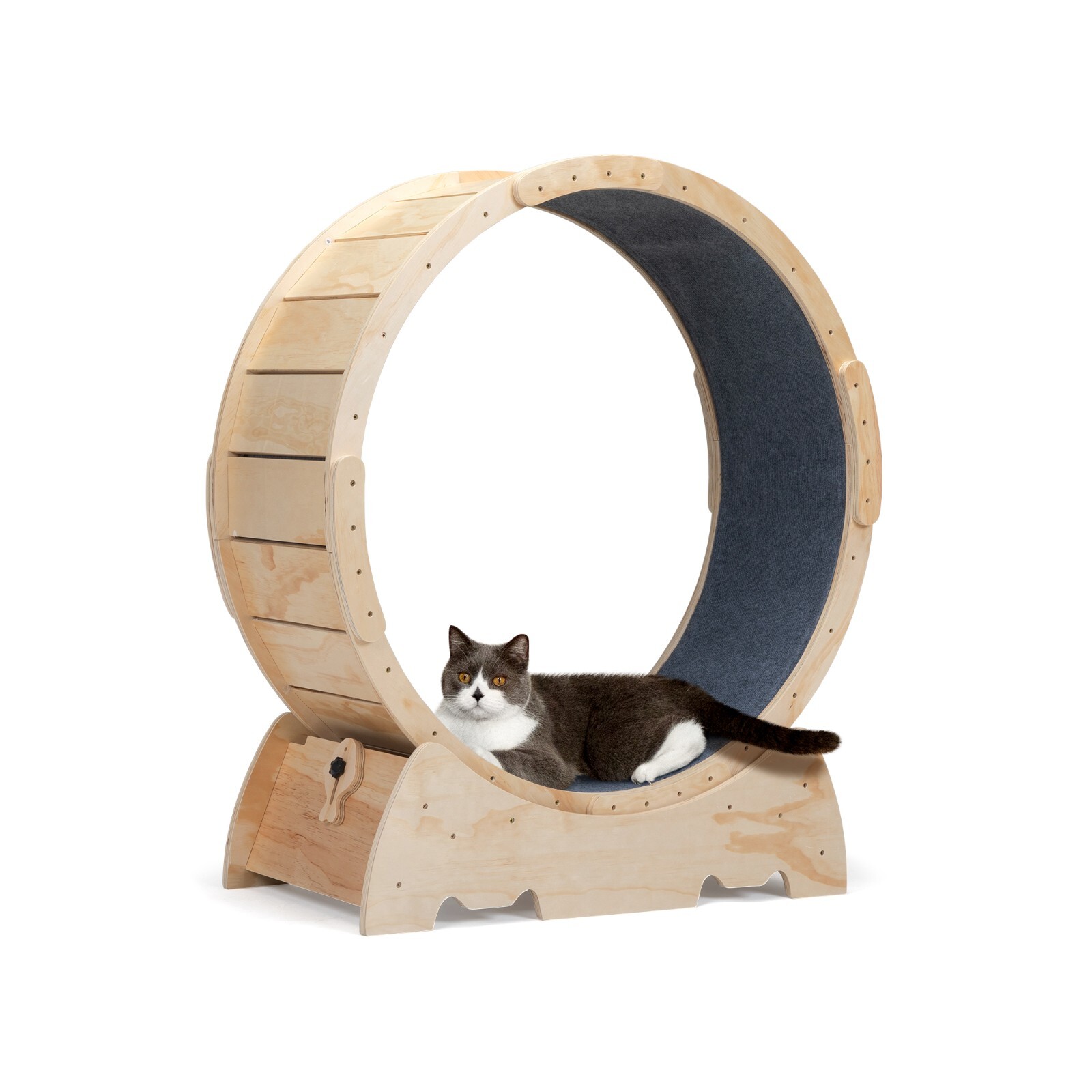COZIWOW Wooden Cat Exercise Wheel Indoor Treadmill Interactive Cat Toy