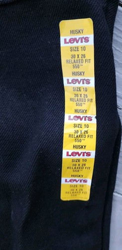 BOY'S LEVI 550 RELAXED FIT HUSKY JEANS Denim BLACK SIZE 10 Husky 30" X 26" - Picture 5 of 8
