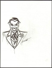 LOSTON WALLACE SIGNED JOKER ORIGINAL ART-BATMAN! FREE SHIPPING!